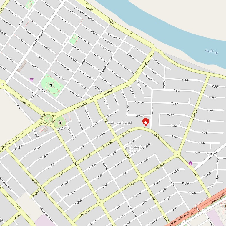 نقشه موقعیت دفتر نمایندگی در کوروش اهواز